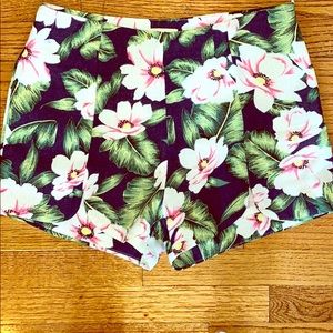 High waisted floral shorts